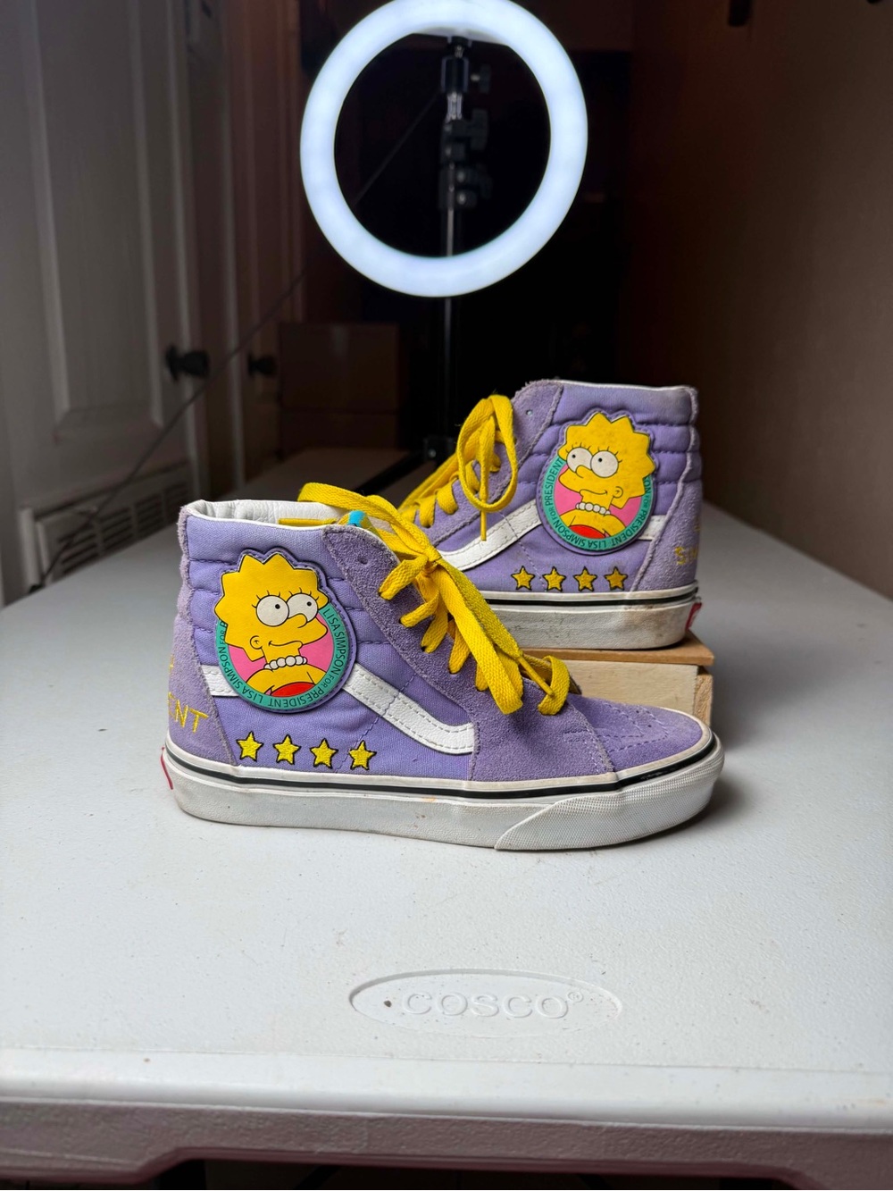 VANS Women Sz 5.5 The Simpsons Lisa for President High Top Sneakers Shoes